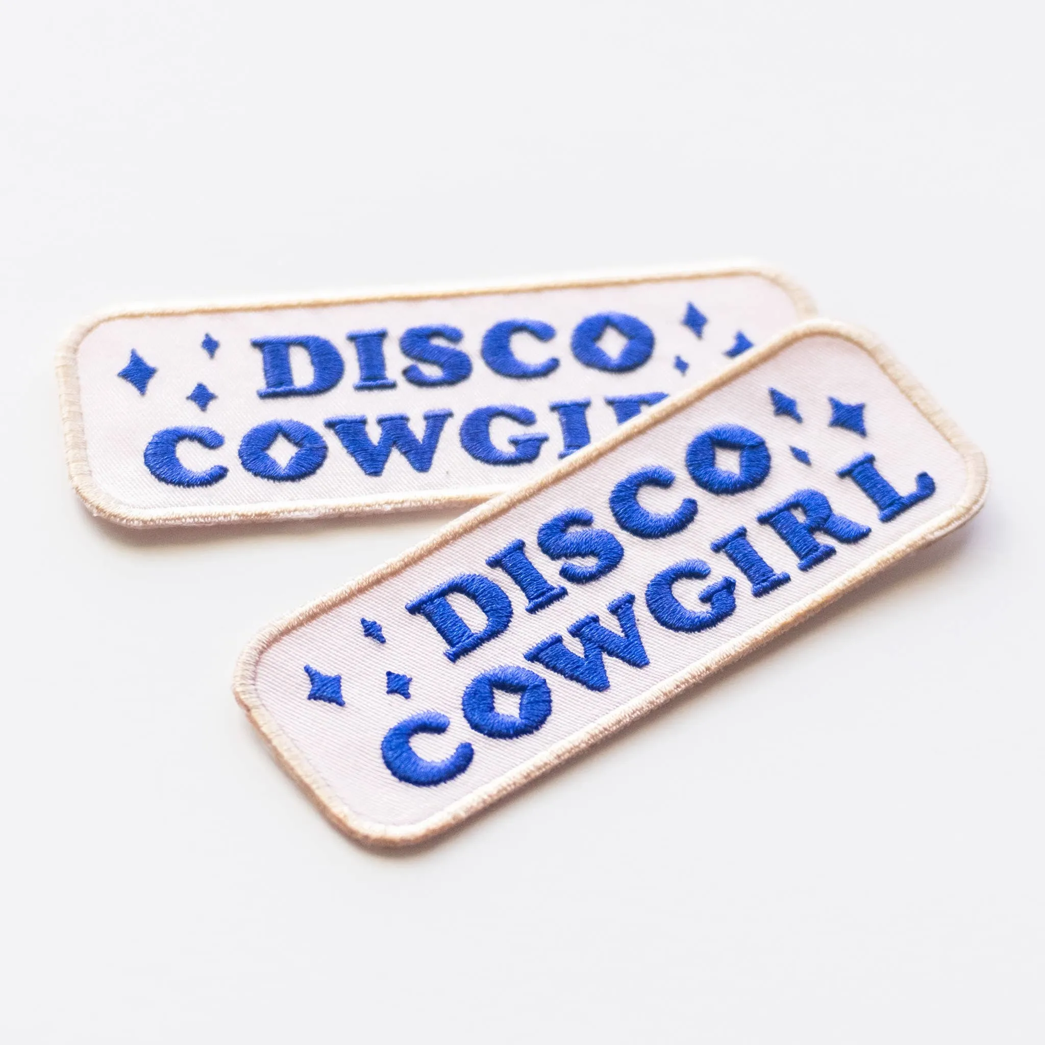 Disco Cowgirl Embroidered Iron on Patch: No