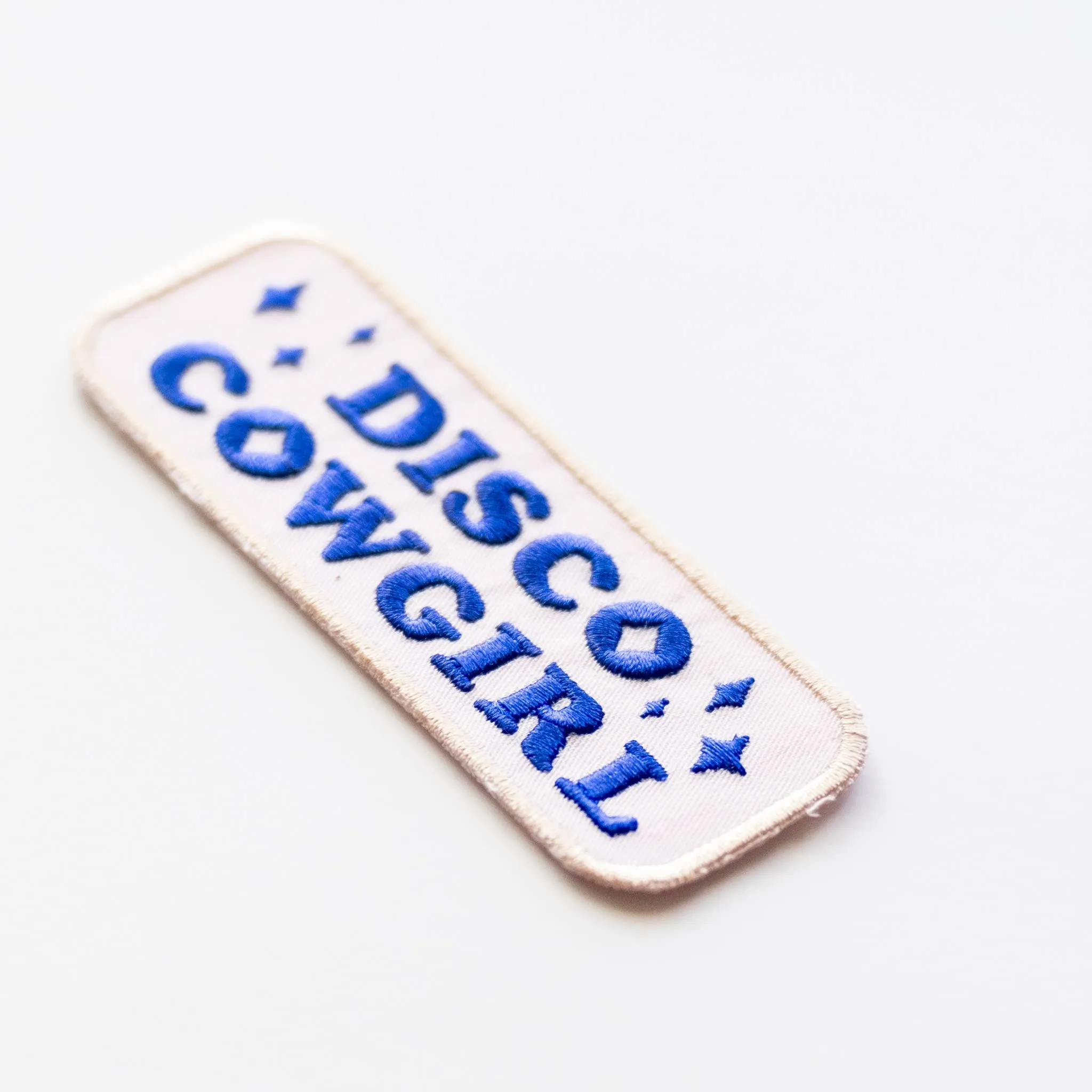 Disco Cowgirl Embroidered Iron on Patch: No