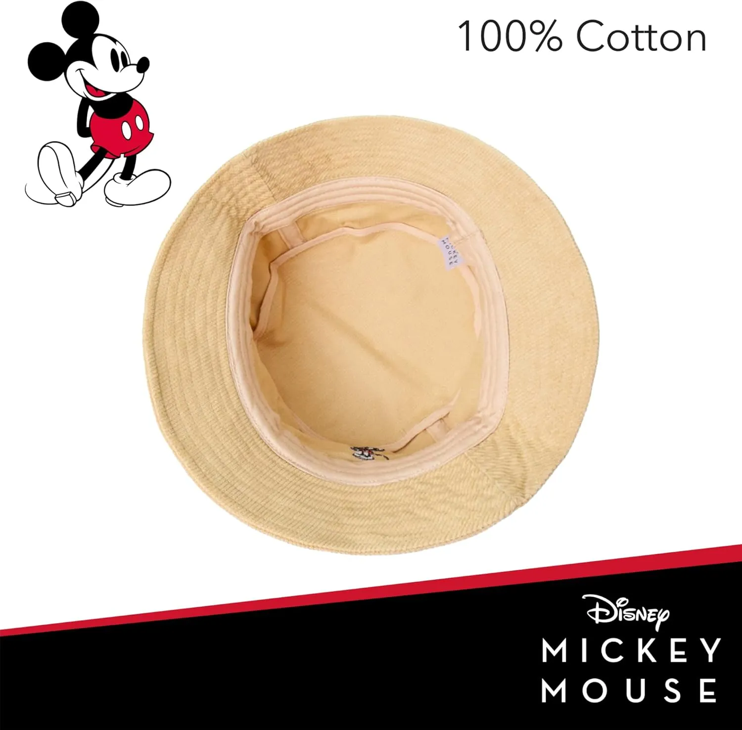 Disney Mickey Mouse Bucket Hat, Packable Travel Hat