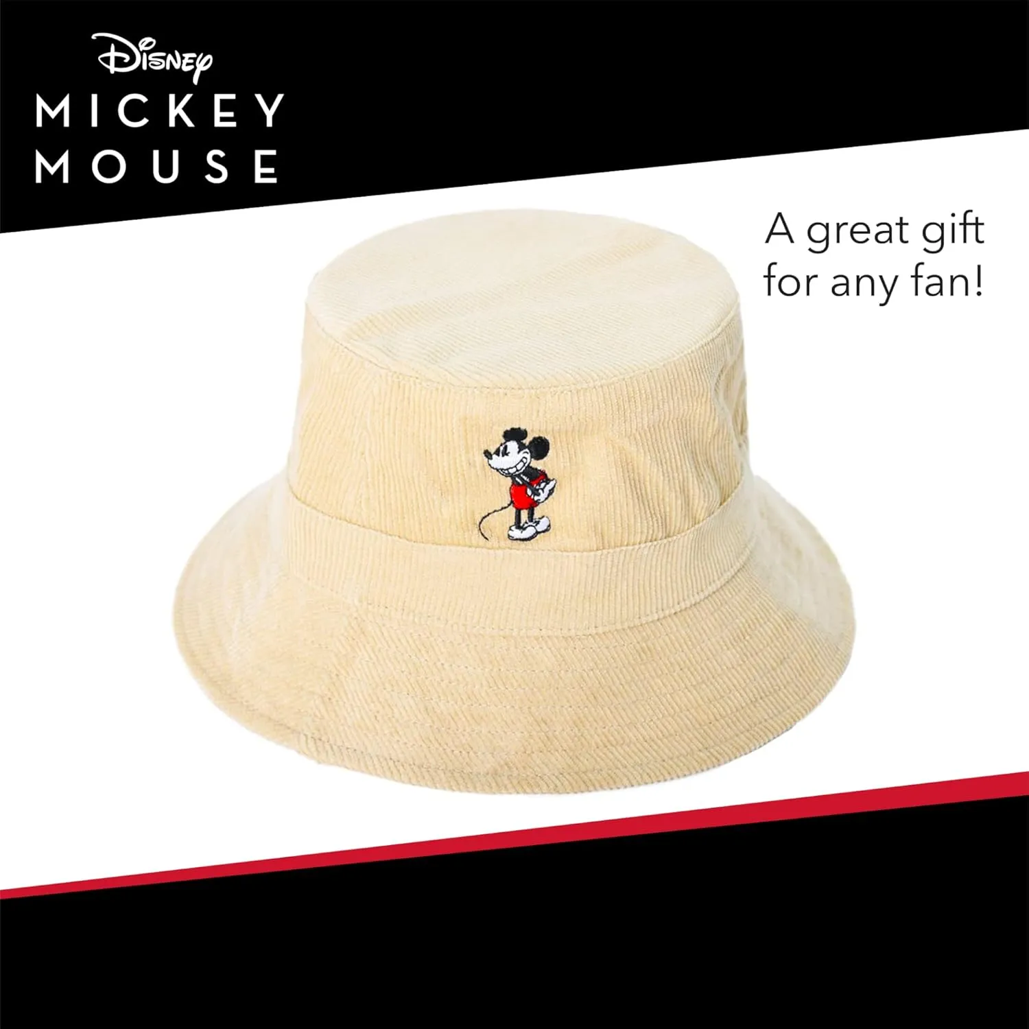 Disney Mickey Mouse Bucket Hat, Packable Travel Hat