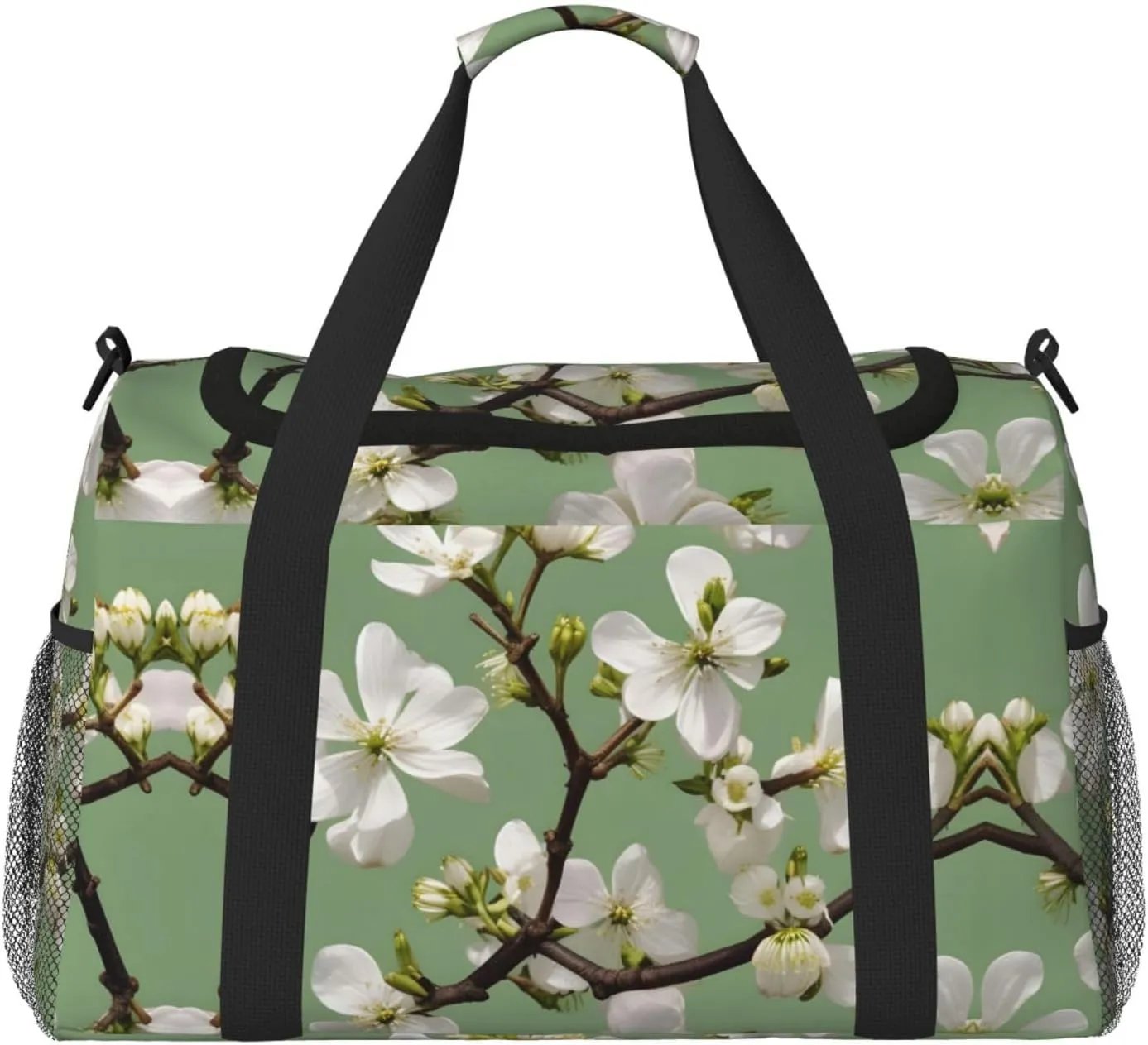 Dogwood Blossoms print Carry on Bag Underseat Personal Item Bag Travel Duffel Bag Gym Carry On Sports Bag