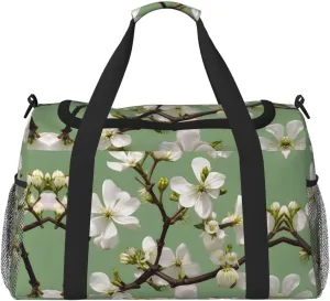 Dogwood Blossoms print Carry on Bag Underseat Personal Item Bag Travel Duffel Bag Gym Carry On Sports Bag