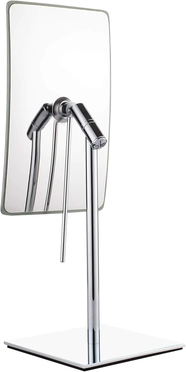 DOWRY 8 Inch 3X Magnified Tabletop Rectangular Adjustable Makeup Mirror,304 Stainless Steel,Polished Chrome 2234(3X)