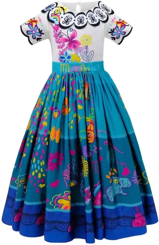 Dressy Daisy Magical Family Girls Maribel Isabella Fancy Dress Up Halloween Costume with Bag & Glasses & Wig Size 2T to 10