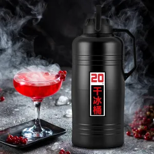 Dry Ice Storage Bucket 10kg Large Capacity Dry Ice Insulation Bucket 304 Stainless Steel Bucket for Seafood, Cocktails, etc (10L)