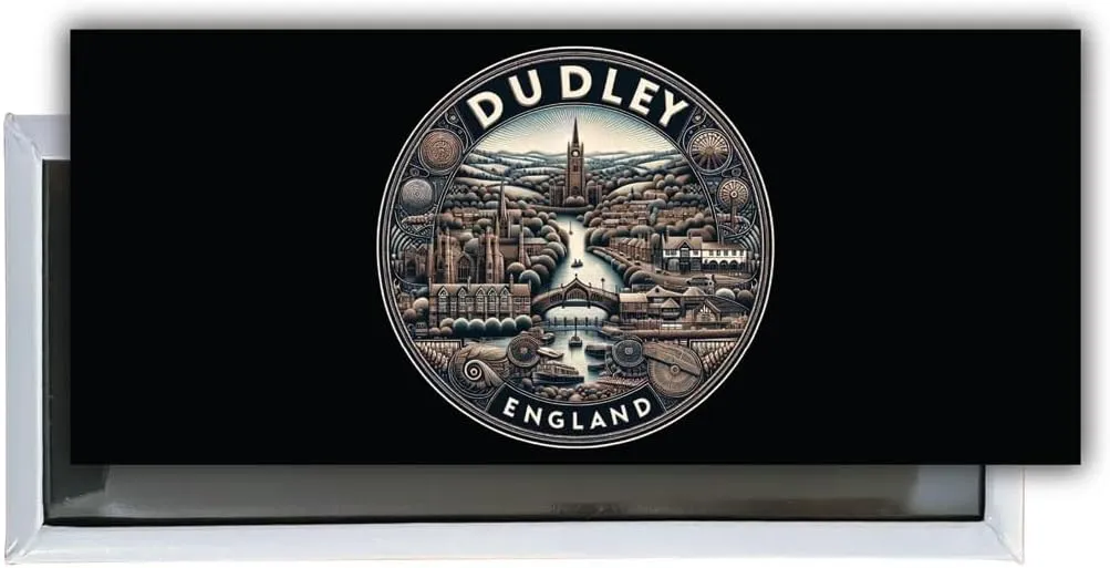 Dudley England Souvenir Destination Fridge Magnet 4.75 x 2 Inch 4-Pack