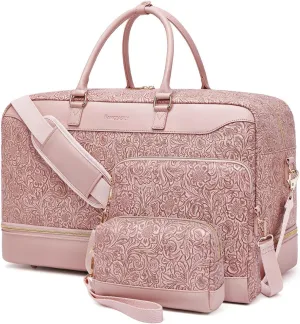 Duffle Bag for Travel,Weekender Bags for Women with Toiletry Bag,Carry On Overnight Bag,40L Gym Bags for Women,Personal Item Travel Bag with Shoe Compartment