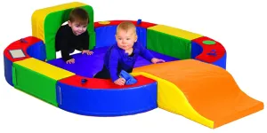 ECR4Kids ELR-12637 SoftZone Discovery Center with Tunnel and Slide Playset, Assorted