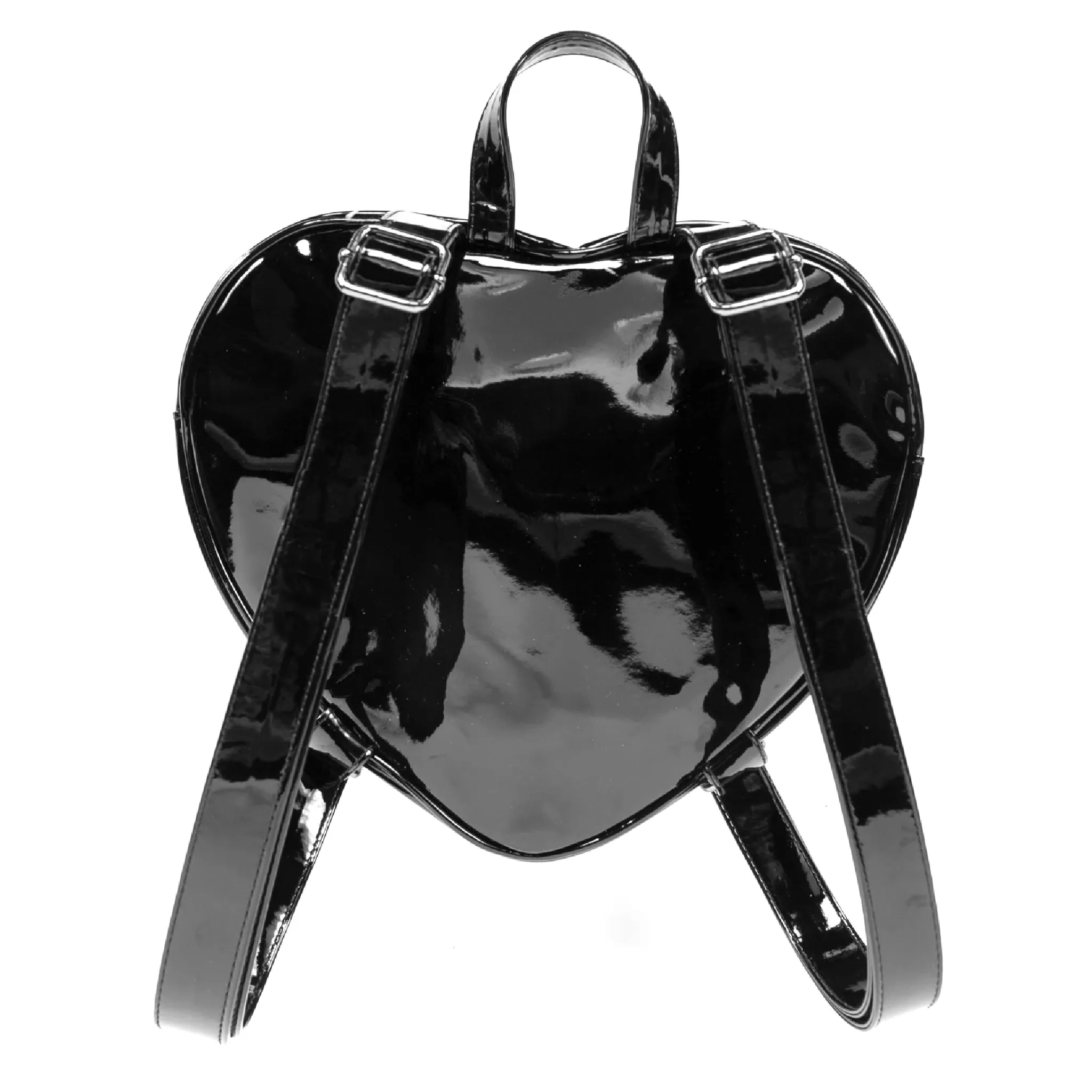 Edward Scissorhands fleur-di-lis heart shaped vinyl backpack