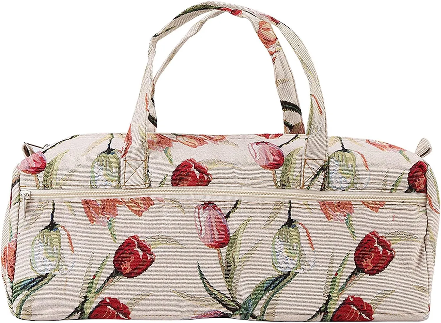 Ejoyous Knitting Project Storage Travel Bag, Large Knitting Organizer Bag Moving Bag Closet Organizer for Sweater, for Extra Long Knitting Needles and Hooks 15.75 X 5.51 X 5.51inch, rose jacquard