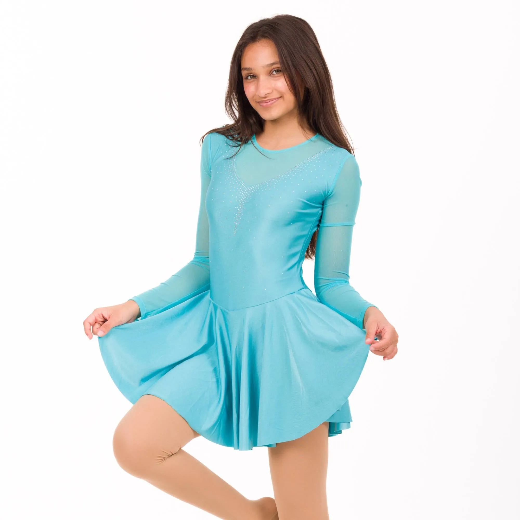 Elegant Rhinestone-Embellished  Rhythmic Gymnastics Dress