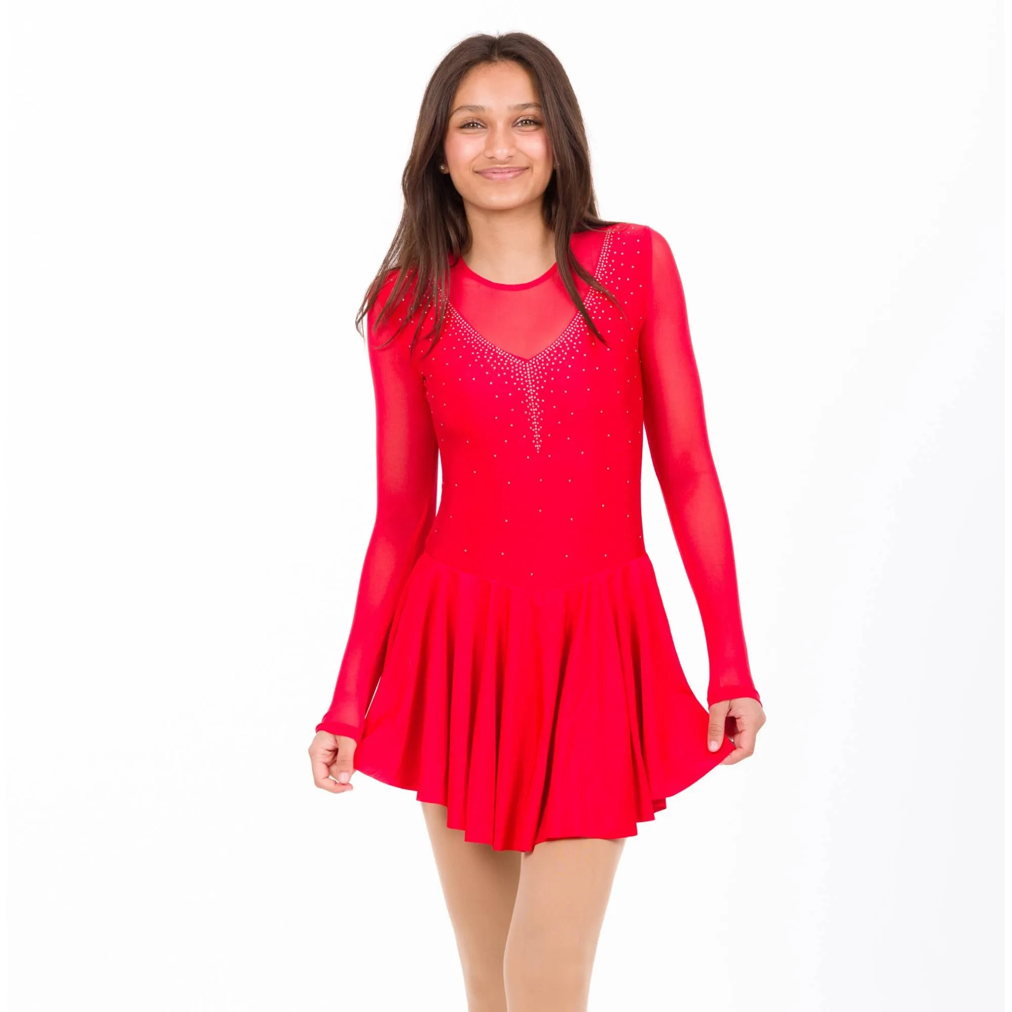 Elegant Rhinestone-Embellished  Rhythmic Gymnastics Dress