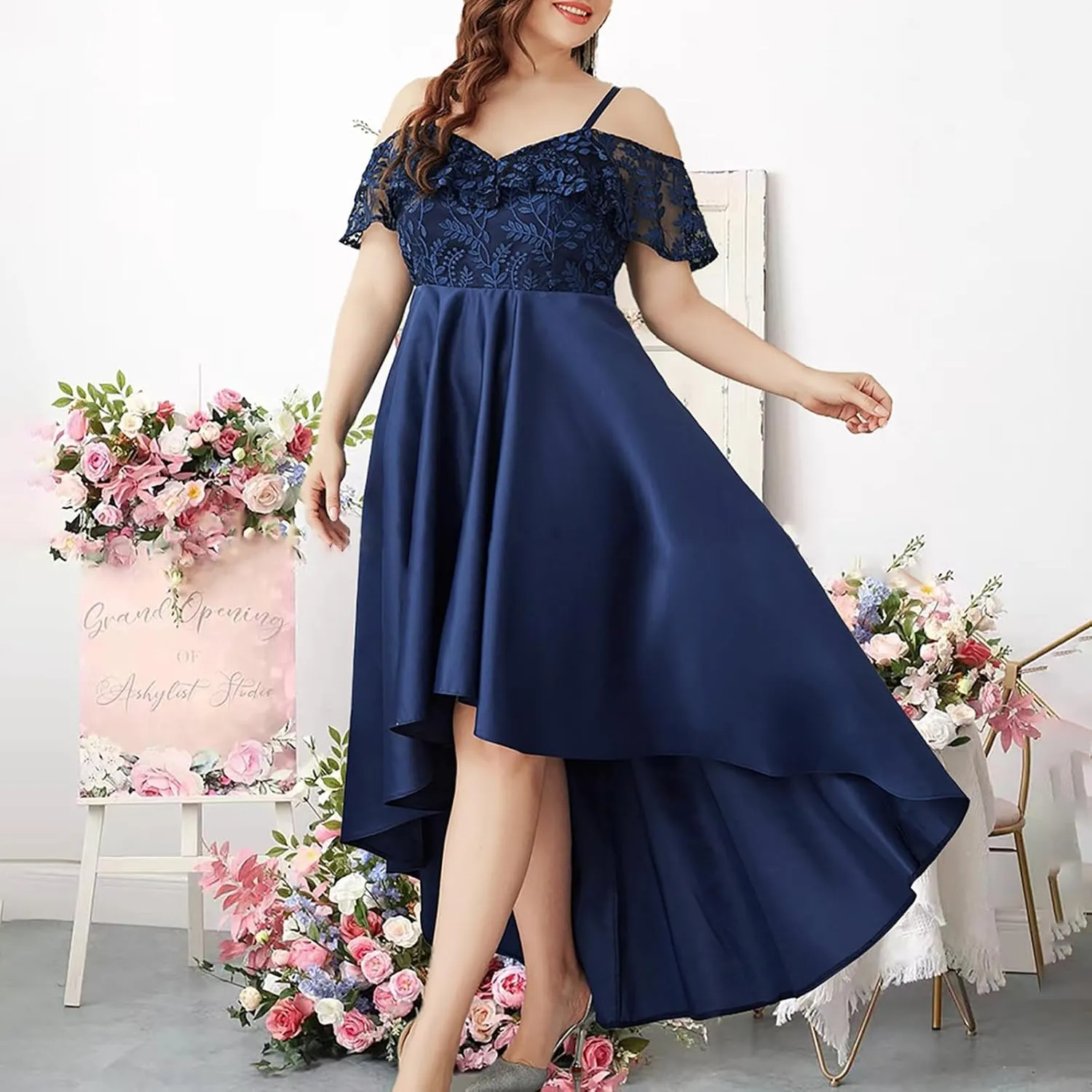 Elegant V Neck Dress for Women Fashionable Ruffle Sleeve Chiffon Midi Skirt Front Tie Wrap Comfy Dresses Prom Gowns