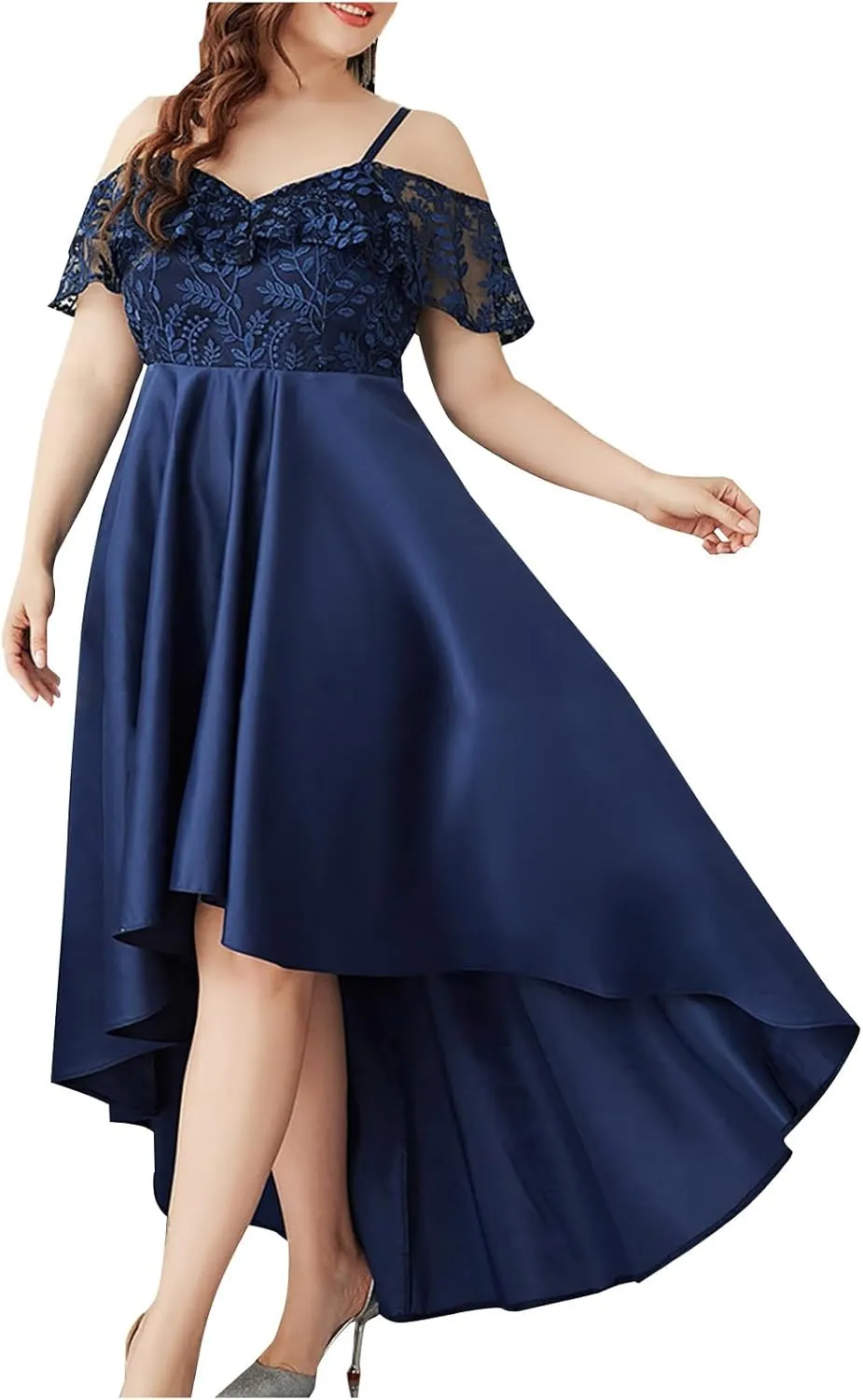 Elegant V Neck Dress for Women Fashionable Ruffle Sleeve Chiffon Midi Skirt Front Tie Wrap Comfy Dresses Prom Gowns