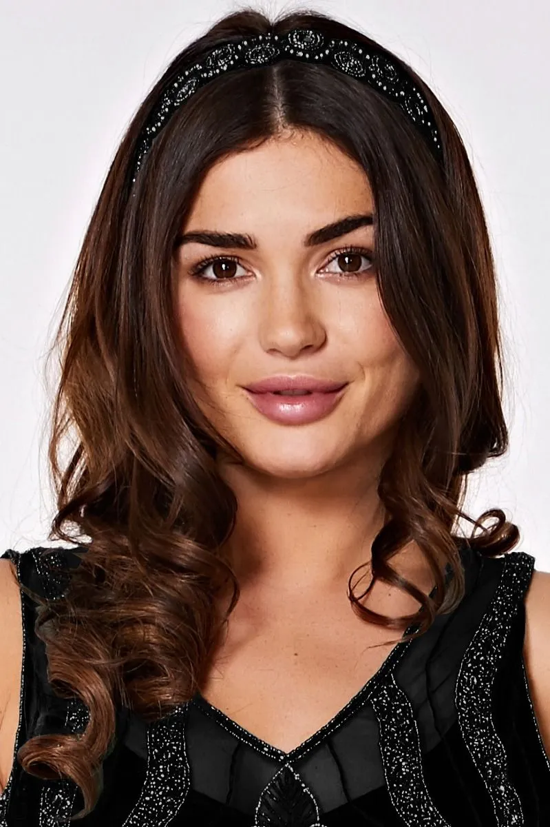 Eliza Flapper Headband In Black