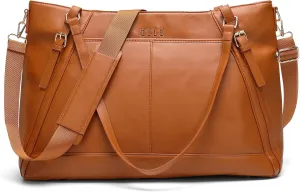 ELLE Leisure Luxe 33L Vegan Leather Weekender Tote Bag | Brown