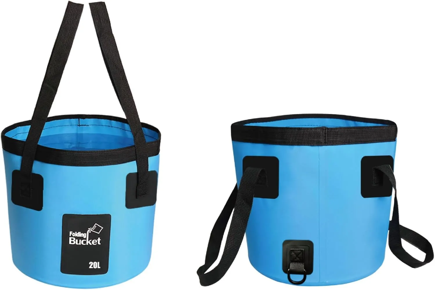 [Ellniges]Multi-Functional Collapsible Bucket with Wide Mouth - 12L/20L Foldable Design for Fishing, Cleaning, Disaster Preparedness & Vehicle Use, Ergonomic Handle, Quick-Dry Compact Storage Solution