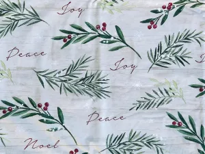 Elrene Home Fashions Seasons Greetings Christmas Holiday Tree Trimmings Flannel Backed Vinyl Tablecloth (52" x 70" Oblong)