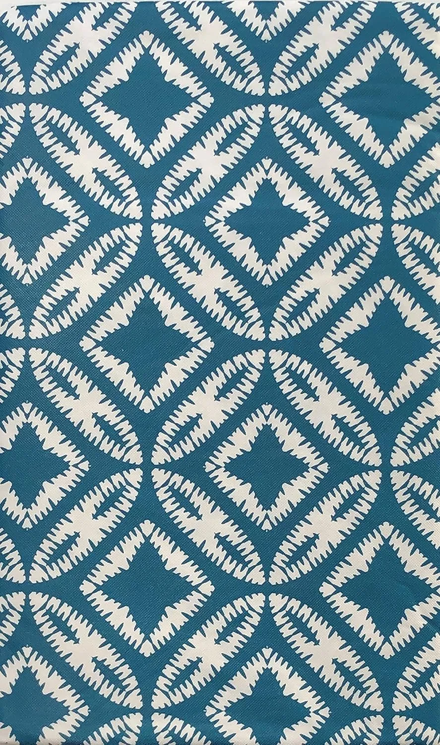 Elrene Home Fashions Summer Fun Bohemian Ikat Style Vinyl Flannel Back Tablecloth (52 x 70 Oblong, Teal)