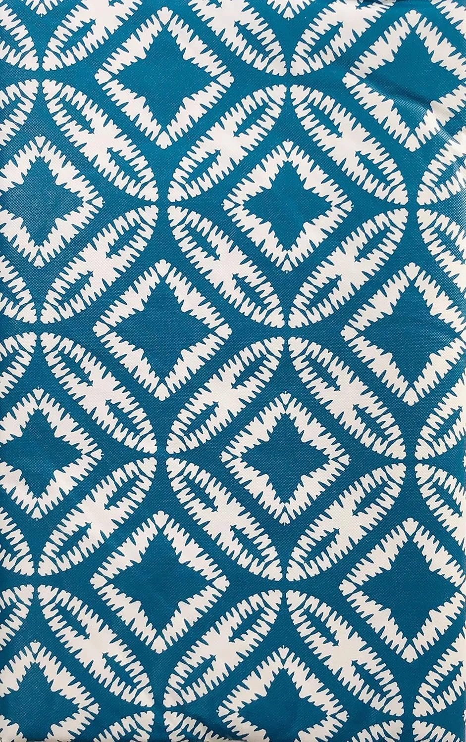 Elrene Home Fashions Summer Fun Bohemian Ikat Style Vinyl Flannel Back Tablecloth (52 x 70 Oblong, Teal)