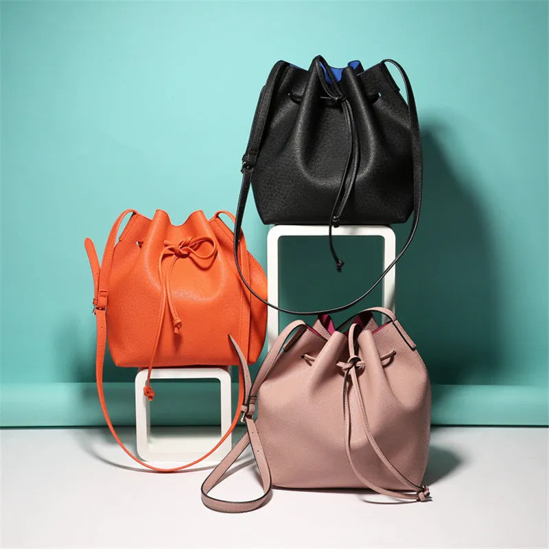 est M Bucket Bag All-Match Women PU Leather Hand Bag Top Famous Designer Bags Cross-Body Handbag Fashion Women Bags