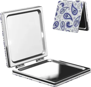 Ethnic Paisley Floral Pattern Women Small Makeup Mirror Portable Pocket Cosmetic Mirror for Travel