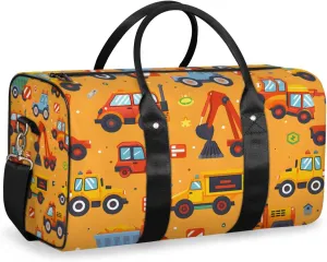 Excavator Trucks Travel Duffle Bag for Women Men Gym Duffel Foldable Bag Waterproof Weekender Bulldozer Machinery Duffle Tote