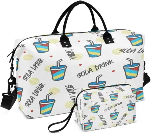 Exnundod Soda Drinks Cheers Cup Travel Duffel Bags for Women Sports Gym Bag Weekender Carry On Tote Overnight Luggage Duffle Bags