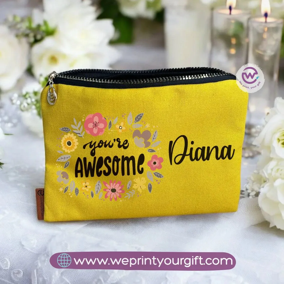 Fabric Makeup Bag-Motivation- Names