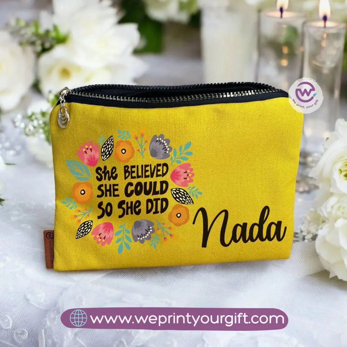 Fabric Makeup Bag-Motivation- Names