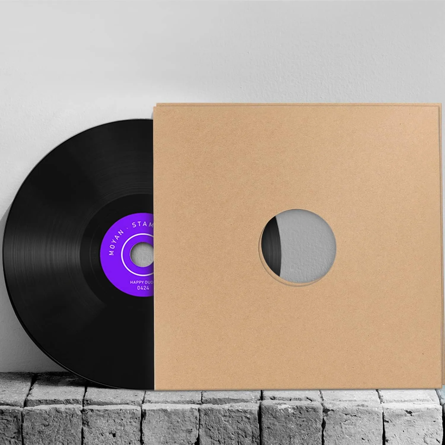 Facmogu 10PCS 12in Vinyl Record LP Jackets,Thick 350gsm Cardboard Vinyl Record Covers with Kraft Finish, Album Covers Record Jacket, Blank Album Jackets for Records Inner & Outer Sleeves (Brown)