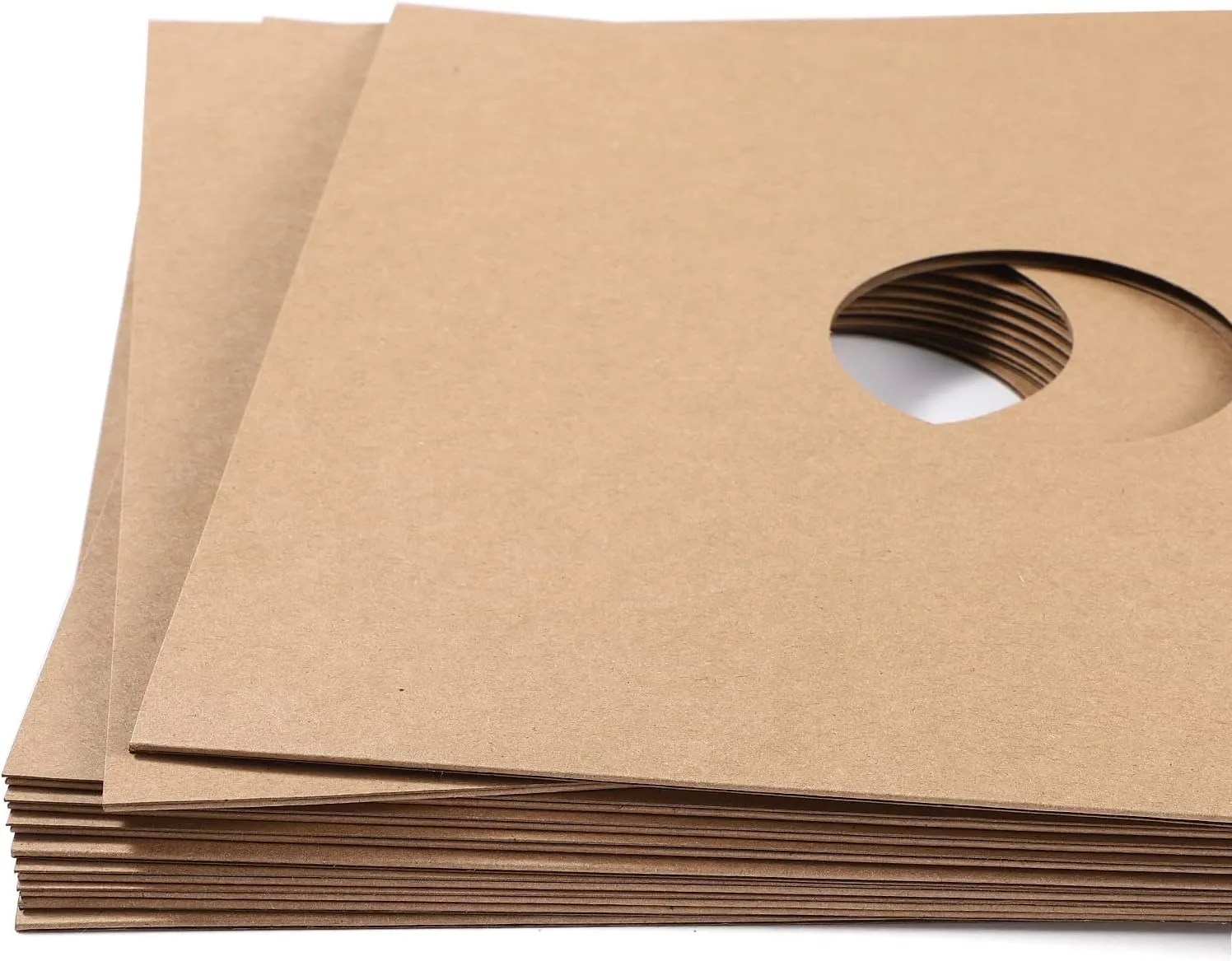 Facmogu 10PCS 12in Vinyl Record LP Jackets,Thick 350gsm Cardboard Vinyl Record Covers with Kraft Finish, Album Covers Record Jacket, Blank Album Jackets for Records Inner & Outer Sleeves (Brown)