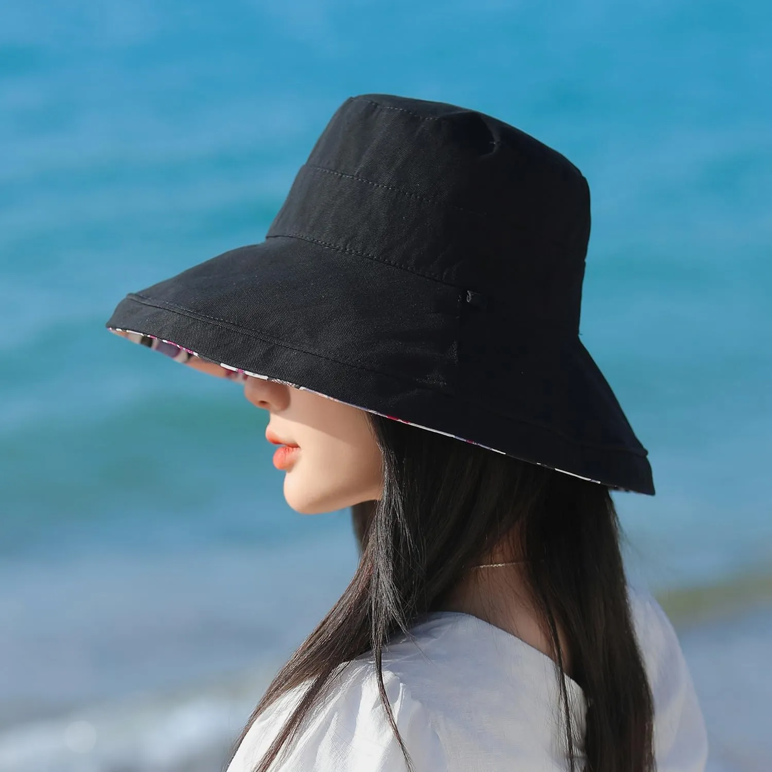 FaroDor Women's Reversible Bucket Hat UV Protection Packable Travel Cap Wide Brim Sun Hats
