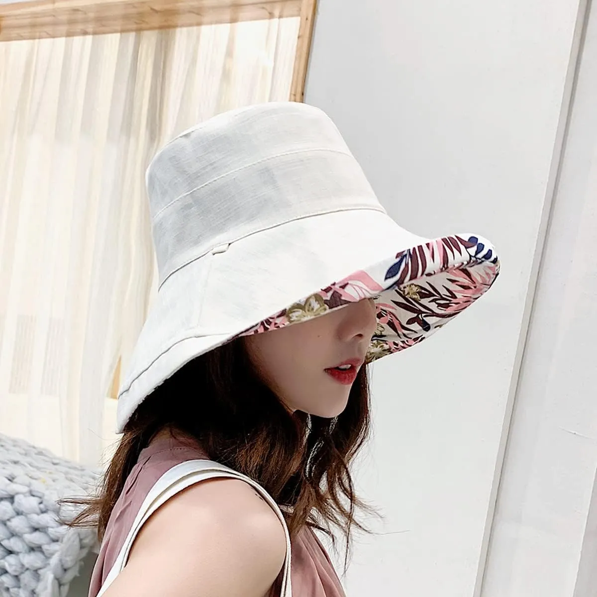 FaroDor Women's Reversible Bucket Hat UV Protection Packable Travel Cap Wide Brim Sun Hats