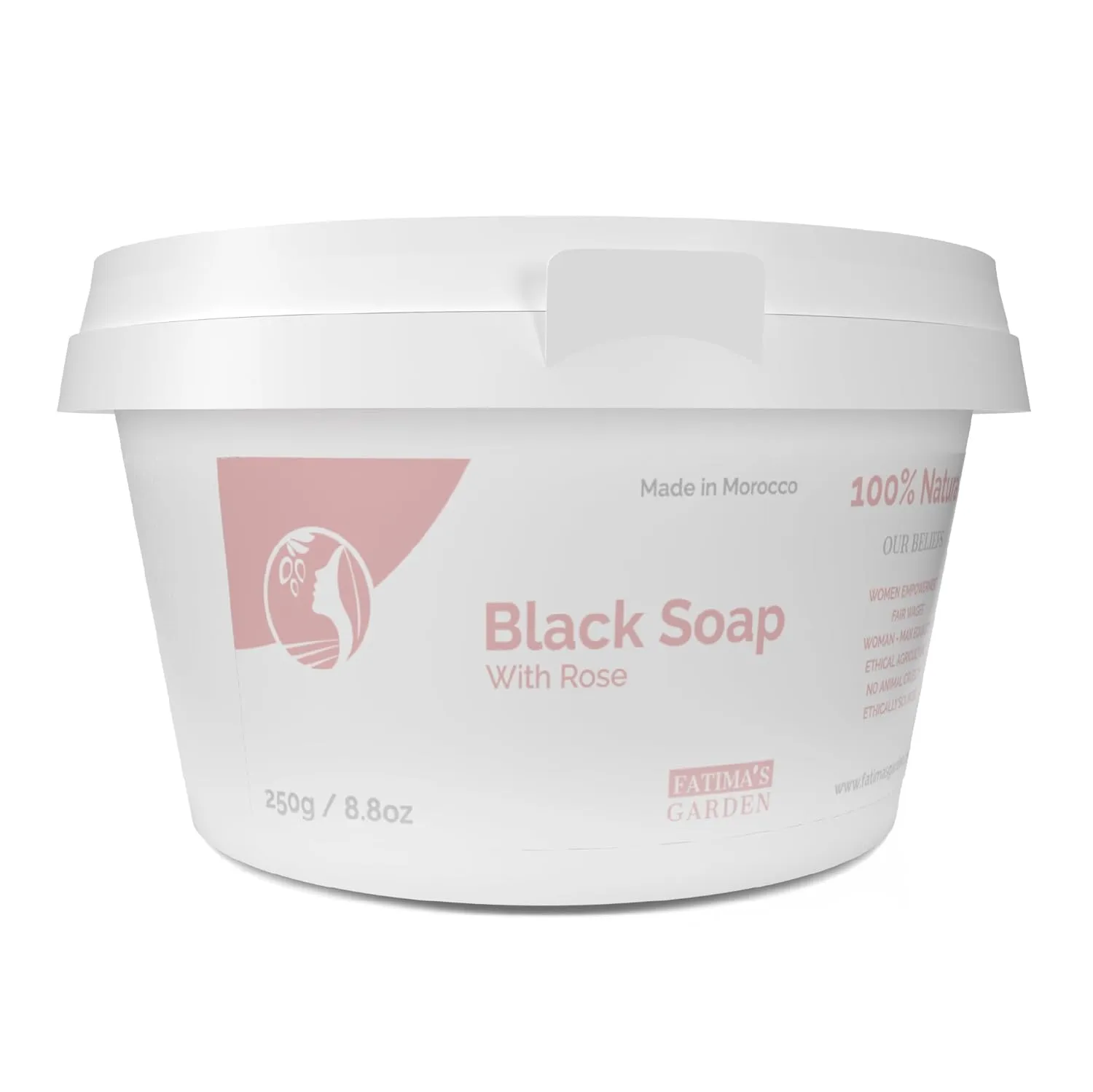 Fatima's Garden Rose Oil Black Soap - Natural Exfoliator, 250g