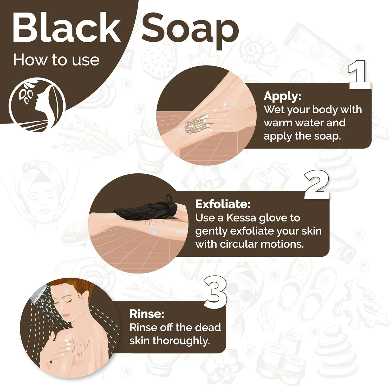 Fatima's Garden Rose Oil Black Soap - Natural Exfoliator, 250g