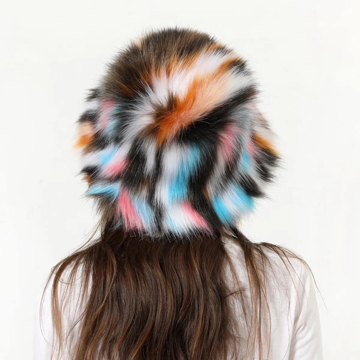 Faux Fur Bucket Hats Winter Warm Wide Brim Fisherman Cap for Women Fluffy Fuzzy Bucket Hat