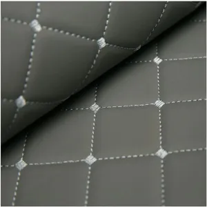 Faux Leather Thread Quilted Foam Fabric Vinyl for Upholstery Automotive,Furniture, DIY Projects, Headboards, Home Decor 1.4x1m(Gray,1.4X8m)