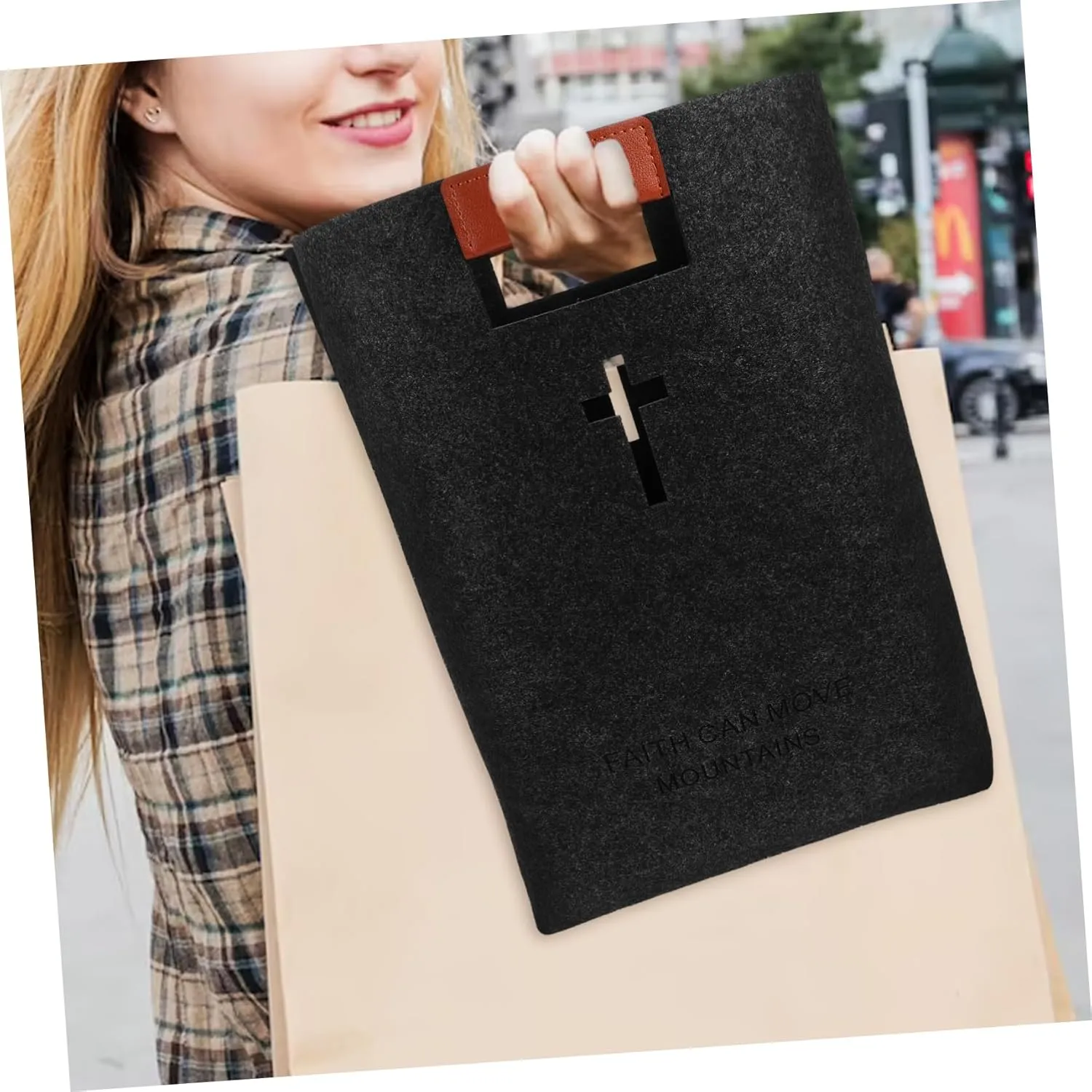 Felt Handbag Bible Study Bag Bible Book Bags Felt Shopping Bag Grocery Bag Bible Bag Bible Tote Bag Bible Accessories Women Tote Bags for Women Felt Tote Bag Church Study Bag