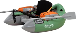 Fish Cat Cruzer 2-Chamber Durable Rowable Vinyl/PVC Boston Valve 250 Lbs Outdoor Water Sports Fishing Float Tube with 2-Piece Oars