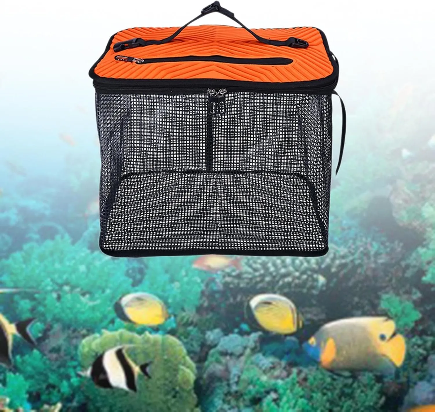 Fishing Net Fish Basket Sturdy Lightweight Portable Multiuse Foldable Fish Cage Fishing Bucket for Sea Fishing Outdoor Parts