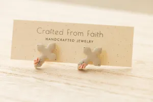 Floral Cross Studs