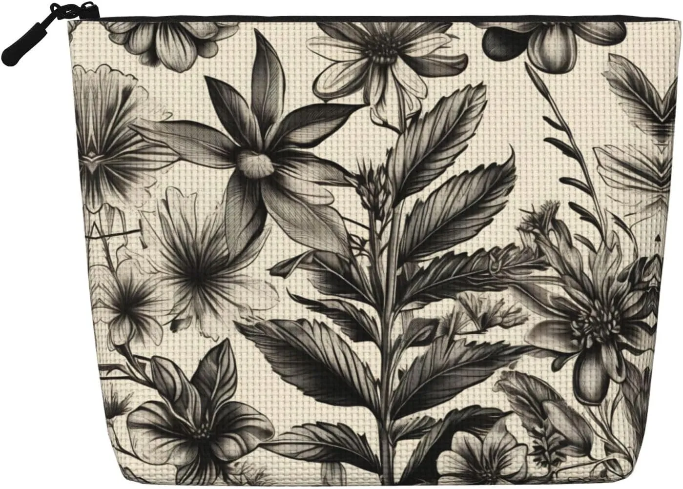 Floral Herbs Botanical Pattern Print make up bag Single-layer Makeup Bags Travel Cosmetic Organizer Large Capacity Zippered