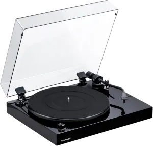 Fluance RT82 Reference High Fidelity Vinyl Turntable Record Player with Ortofon OM10 Cartridge, Speed Control Motor, High Mass MDF Wood Plinth, Vibration Isolation Feet - Piano Black