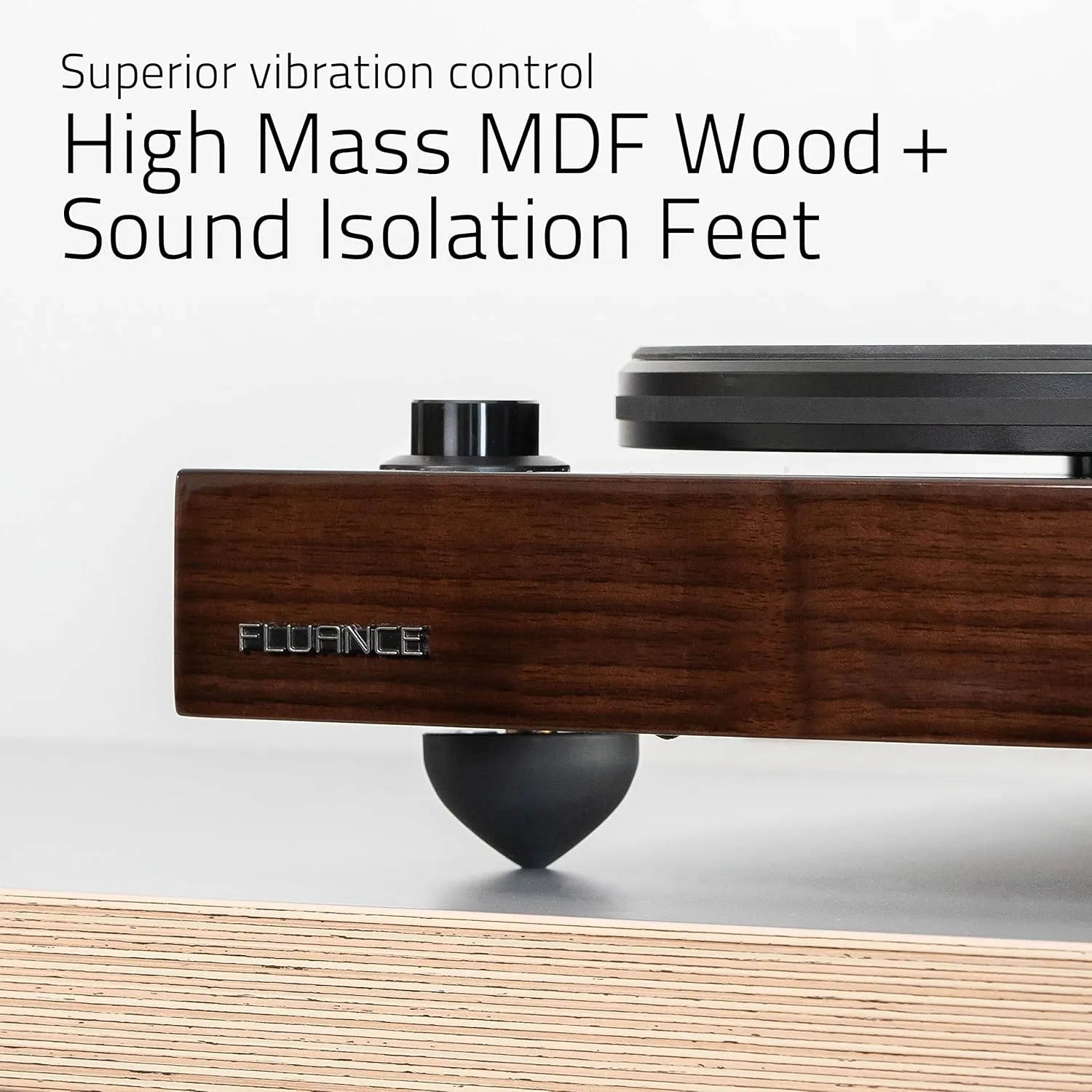 Fluance RT83 Reference High Fidelity Vinyl Turntable Record Player with Ortofon 2M Red Cartridge, Speed Control Motor, High Mass MDF Wood Plinth, Vibration Isolation Feet - Bamboo
