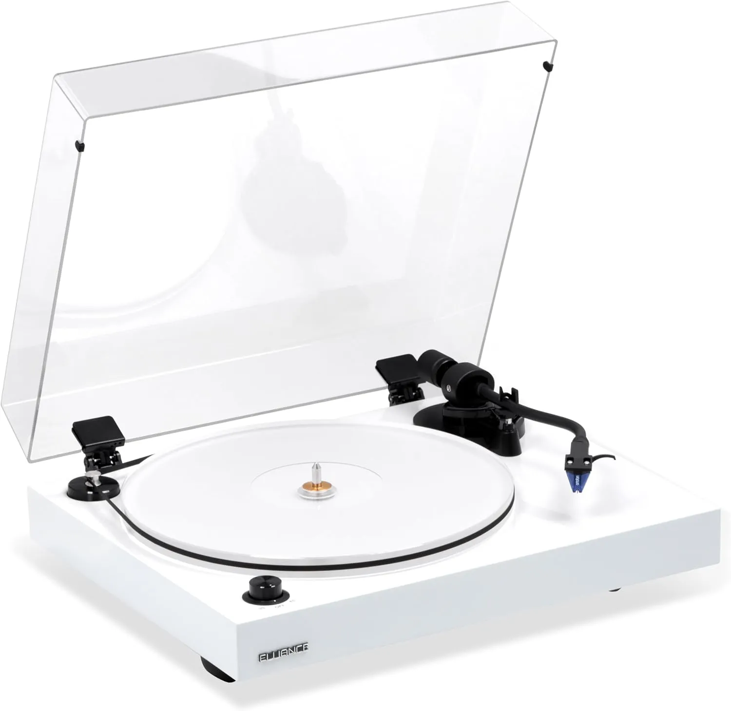 Fluance RT85 Reference High Fidelity Vinyl Turntable Record Player with Ortofon 2M Blue Cartridge, Acrylic Platter, Speed Control Motor High Mass MDF Wood Plinth Vibration Isolation Feet - Piano White