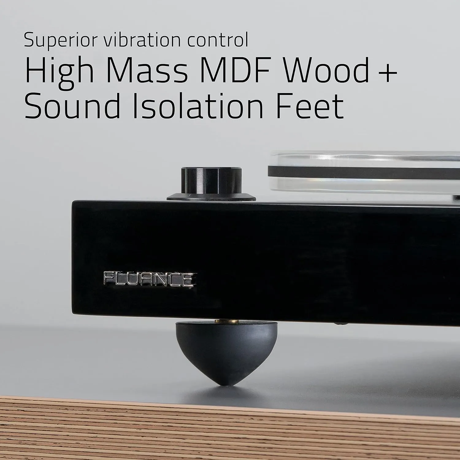 Fluance RT85 Turntable with Ortofon Cartridge, Acrylic Platter, Speed Control, and Vibration Isolation - Walnut