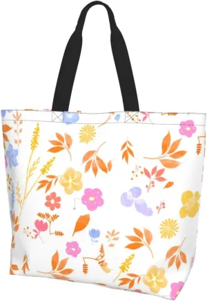 Flying bees and daisy flowers Tote Bag Shopping Bag Portable Handbags Tote Shoulder Bucket Bags for Women