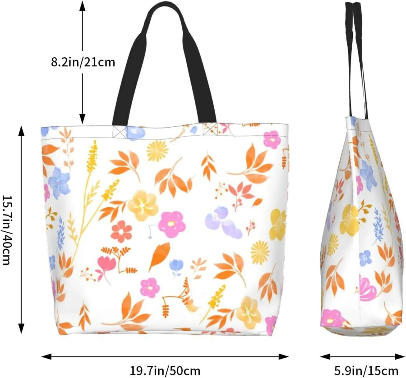 Flying bees and daisy flowers Tote Bag Shopping Bag Portable Handbags Tote Shoulder Bucket Bags for Women