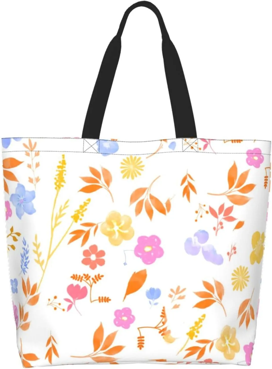 Flying bees and daisy flowers Tote Bag Shopping Bag Portable Handbags Tote Shoulder Bucket Bags for Women